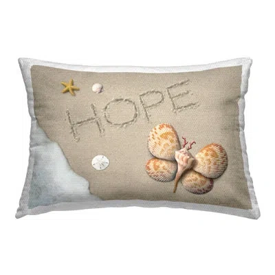 Stupell Industries Hope Ocean Foam Outdoor Printed Pillow By Alan Giana & Company In Brown;gray