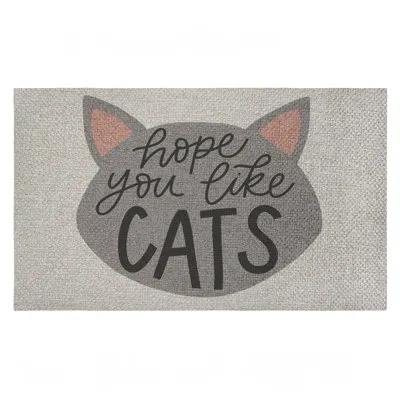 Stupell Industries Hope You Like Cats Outdoor Door Mat, Design By Amanda Houston, 30"
