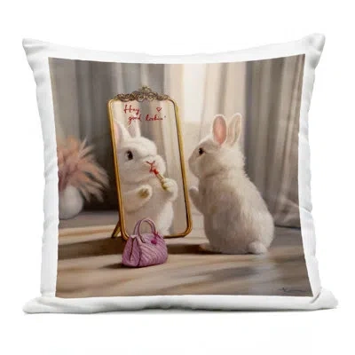 Stupell Industries Hoppy Meal Bunny In Bed Outdoor Printed Pillow, Design By Lucia Heffernan, 18 X 7 X 18 In Beige Final Touch Makeup Bunny