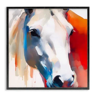 Stupell Industries Horse Close Up Face Black Framed Giclee Art By Walker Noble In Midnight Black Framed Giclee