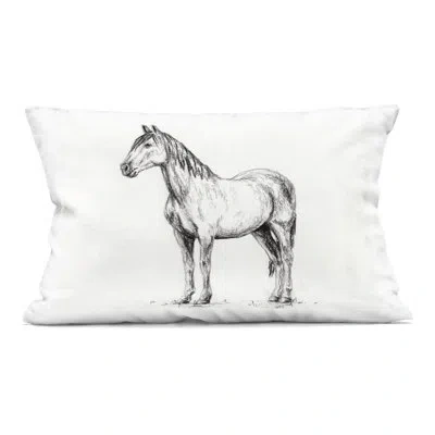 Stupell Industries Horse In Charcoal Decorative Printed Throw Pillow, Design By Leah Noel Art, 14 X 7 X 20 In Black