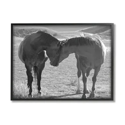 Stupell Industries Horses Hugging Photography By Steve Toole In Midnight Black Framed Giclee