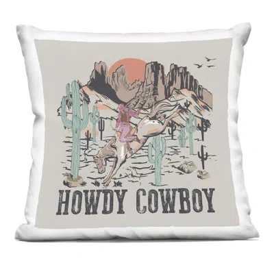 Stupell Industries Howdy Cowboy Vintage View Decorative Printed Throw Pillow Design By Jedco Brands, Inc. In Tan