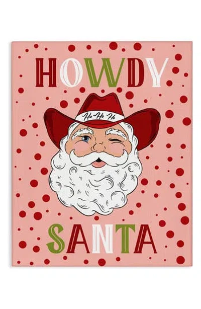 Stupell Industries Howdy Santa Christmas Canvas Wall Art In Pink