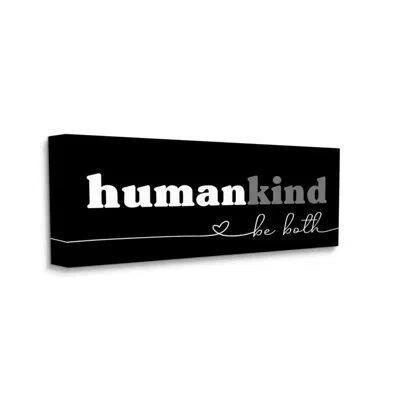 Stupell Industries Human Kind Word Play Motivational Phrase By Daphne Polselli - Graphic Art Print In Unframed Wood
