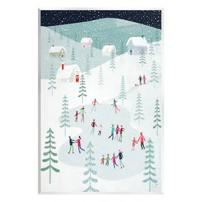 Stupell Industries Ice Skating Families Snowfall By Andrew Thornton In Mdf