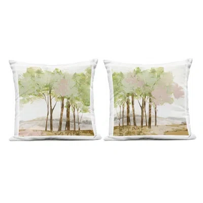 Stupell Industries Idyllic Spring Awakening 2 Piece Outdoor Printed Pillow Set Design By Ian C. In Green