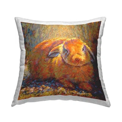 Stupell Industries Impressionist Brown Rabbit Outdoor Printed Pillow By Rita Kirkman