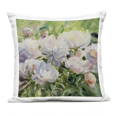 Stupell Industries Impressionistic Peonies Outdoor Printed Pillow, Design By Katrina Pete In Green