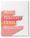 Stupell Industries Inhale Positivity Exhale Negativity Motivational Phrase Pink Pop Stretched Canvas Wall Ar In Pink