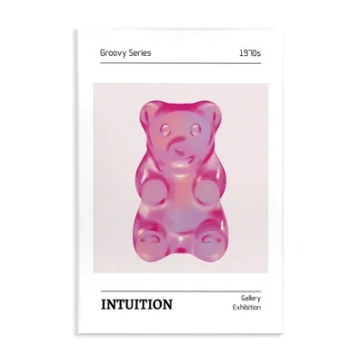 Stupell Industries Intuition Phrase Candy Bear Wall Plaque, Design By Lsr Design Studio In Purple