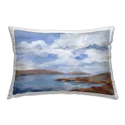 Stupell Industries Islands Beach View Outdoor Printed Pillow By Silvia Vassileva In Blue