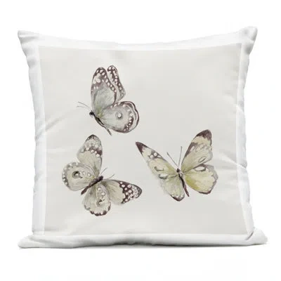 Stupell Industries Isolated Butterflies Trio Outdoor Printed Pillow, Design By Patricia Pinto, 18 X 7 X 18 In Brown Neutral Isolated Butterflies