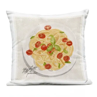 Stupell Industries Italian Spaghetti Meal Design By Juliet Rose Philips Outdoor Printed Pillow In White