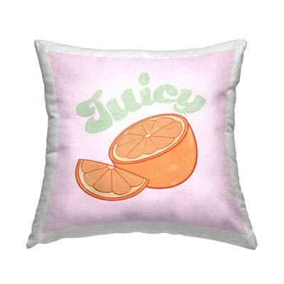 Stupell Industries Juicy Citrus Slice Outdoor Printed Pillow By Ashley Singleton In Orange