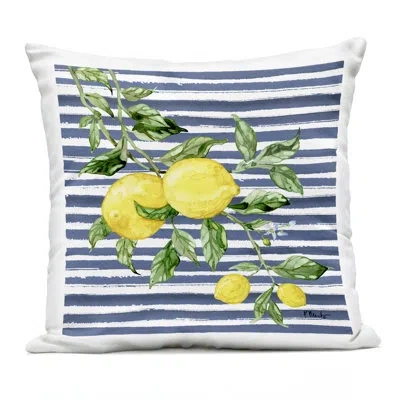 Stupell Industries Juicy Lemon Vine Outdoor Printed Pillow Design By Paul Brent In Blue