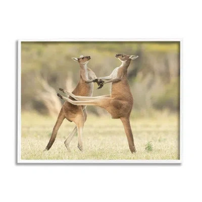 Stupell Industries Kangaroo Duo By Lea Scaddan No Frame Print On Wood In Black;brown;green