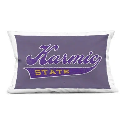 Stupell Industries Karmic State Varsity Design By Higher Learning/life Is High Throw Pillow In Purple
