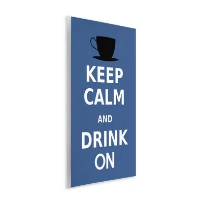 Stupell Industries Keep Calm & Drink On Wall Plaque Art, Design By Marcus Jules In Blue
