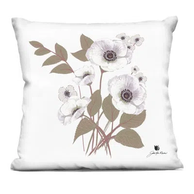 Stupell Industries Keeping You Close Flowers Decorative Printed Throw Pillow, Design By Joan Davis In Tan