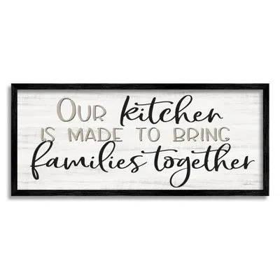 Stupell Industries Kitchen & Family Meaningful Quote Birch Texture Giclee Texturized Art By Susie Boyer In Midnight Black Framed Giclee
