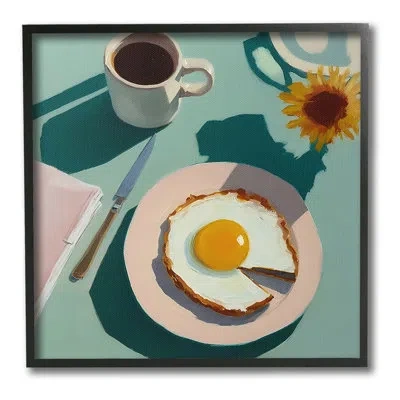 Stupell Industries Kitchen Brunch Meal Framed Giclee Art By Walker Noble In Midnight Black Framed Giclee