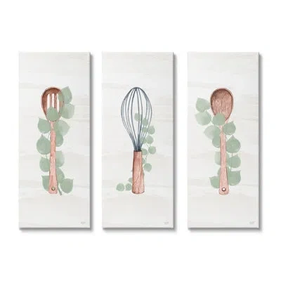 Stupell Industries Kitchen Cooking Utensils Whisk Spoon Botanical Eucalyptus Lux + Me Designs In Wrapped Canvas