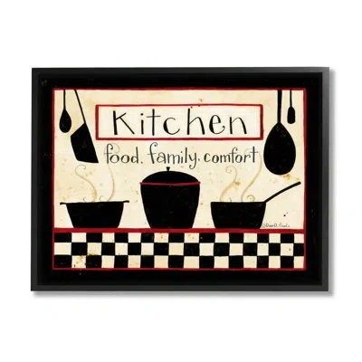 Stupell Industries Kitchen Food Family Comfort Patterned By - Graphic Art On Wood In Midnight Black Framed Giclee