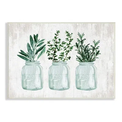 Stupell Industries Kitchen Herb Trio Garden Spices Country Glass Jars By Lettered And Lined In Wall Plaque
