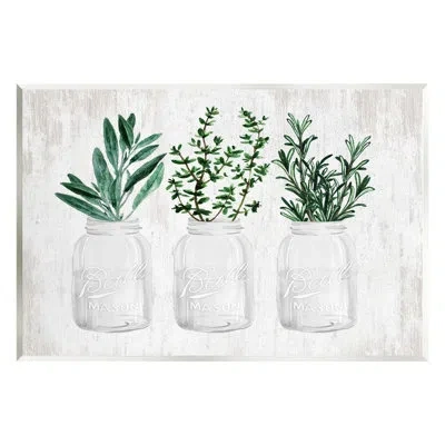 Stupell Industries Kitchen Herbs In Jars On Wood By Lettered And Lined Print In Green