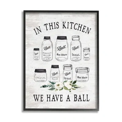 Stupell Industries Kitchen Jar Phrase On Wood By Lettered And Lined Print In Midnight Black Framed Giclee