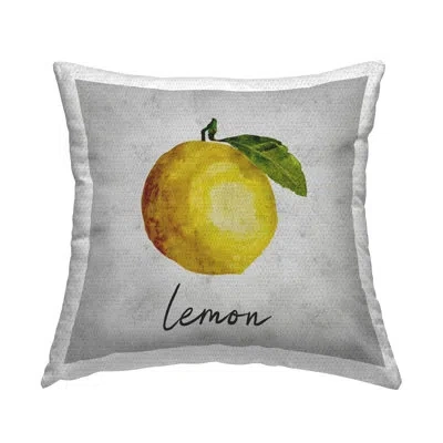 Stupell Industries Kitchen Lemon With Leaf Outdoor Printed Pillow By Regina Moore In Yellow