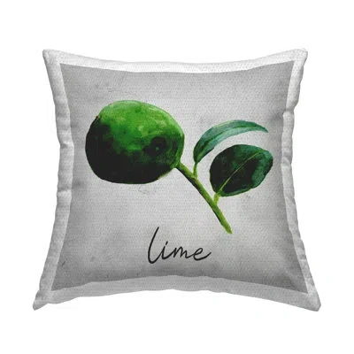 Stupell Industries Kitchen Lime With Leaf Outdoor Printed Pillow By Regina Moore In Green