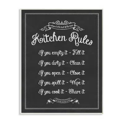 Stupell Industries Kitchen Rules Chalkboard Vintage Sign In Wall Plaque