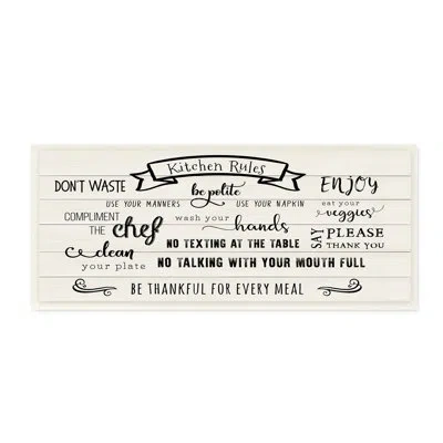 Stupell Industries Kitchen Rules List Family Happiness Motivational Phrases By Cad Designs - Textual Art In Wood