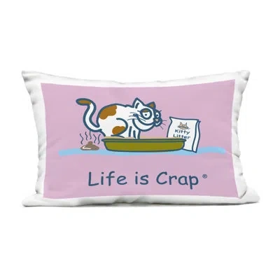 Stupell Industries Kitty Litter Funny Design By Lic Outdoor Printed Pillow In Pink