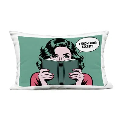 Stupell Industries Know Your Secrets Outdoor Printed Pillow, Design By Andreas Magnusson In Green