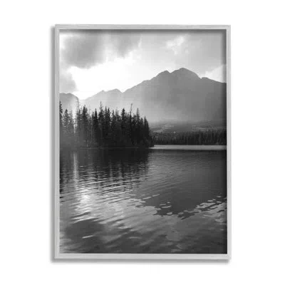 Stupell Industries Lake Ripples Scenery - Single Picture Frame Print On Wood In Farmhouse Gray Framed Giclee