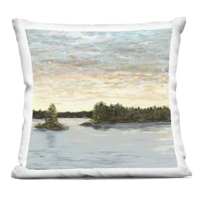 Stupell Industries Lake Shore At Sundown Decorative Printed Throw Pillow, Design By Julie Derice, 18 X 7 X 18 In Blue