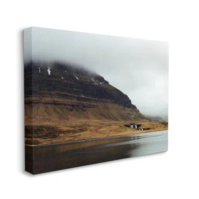 Stupell Industries Lake Side Cliffs Looming Fog Plateau Landscape By Lynann Colligan - Graphic Art In Wrapped Canvas