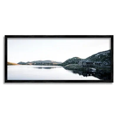 Stupell Industries Lakeside Horizon Photography By Thomas Tepstad Berge In Midnight Black Framed Giclee