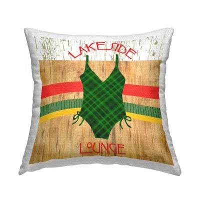 Stupell Industries Lakeside Lounge Swimsuit Printed Outdoor Throw Pillow Design By Andrea Tachiera In Tan