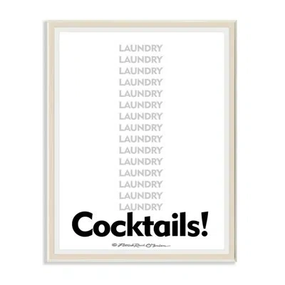 Stupell Industries Laundry And Cocktails Funny Word Design By Patrick Reid O'brien - Textual Art Print In Wall Plaque