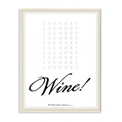 Stupell Industries Laundry And Wine Funny Word By Patrick Reid O'brien - Textual Art Print In Wood Plaque