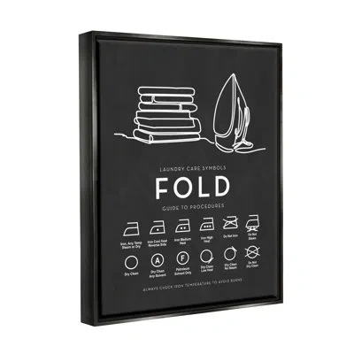 Stupell Industries Laundry Diagram Symbols Chart Ironing Folding Guide By Lettered And Lined - Floater Frame Graphic Ar In Jet Black Floater Frame