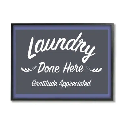 Stupell Industries Laundry Done Here Vintage Phrase On Wood By Darlene Seale Graphic Art In Midnight Black Framed Giclee