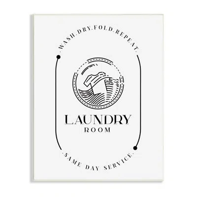 Stupell Industries Laundry Room Washing Machine Same Day Service Script - Drawing Print In Wall Plaque