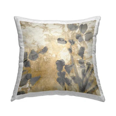 Stupell Industries Layered Botanical Leaf Shapes Outdoor Printed Pillow By Danielle Carson In Brown;gray;beige