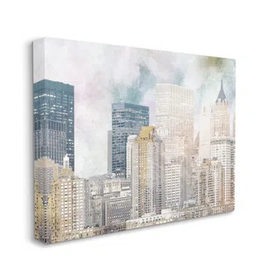 Stupell Industries Layered Pastel Cityscape Buildings City Skyline Architecture By Marcus Prime - Graphic Art In Wrapped Canvas
