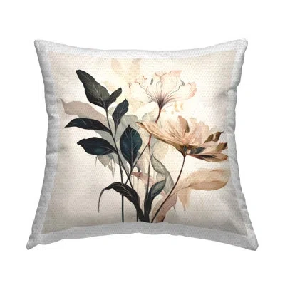 Stupell Industries Leaf Sprig & Flower Outdoor Printed Pillow By Lazar Studio In Beige